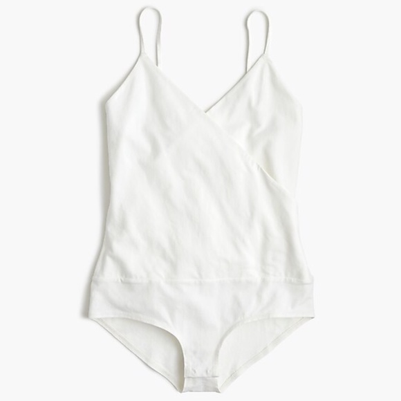 J. Crew Tops - J.Crew Wrap Cami White Bodysuit - NWT
